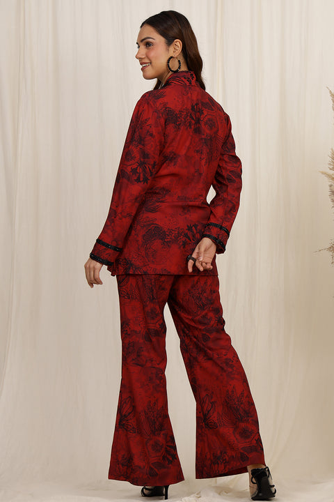 THE INDO - MOD TIE UP EMBROIDERED CO-ORD SET