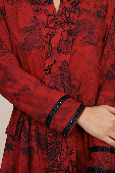 THE INDO - MOD TIE UP EMBROIDERED CO-ORD SET