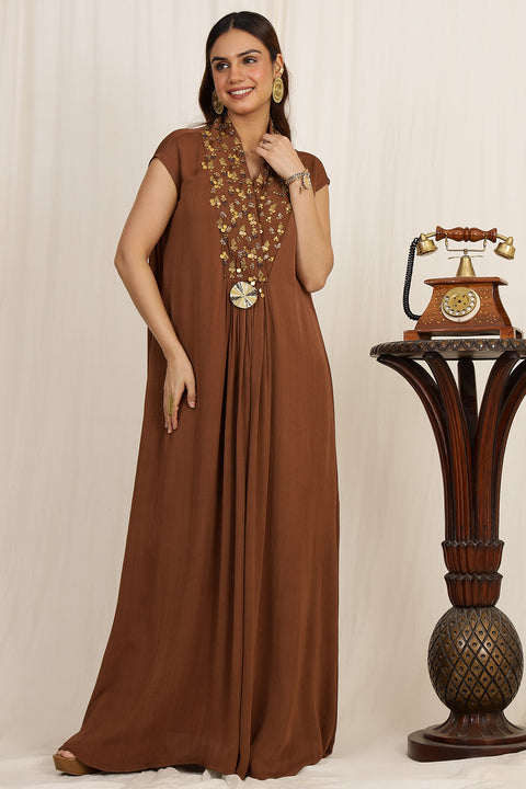 EMBROIDERED KAFTAN DRESS