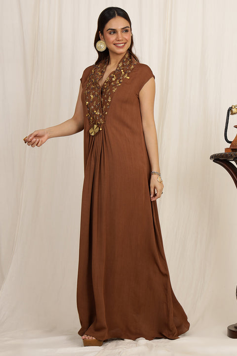 EMBROIDERED KAFTAN DRESS