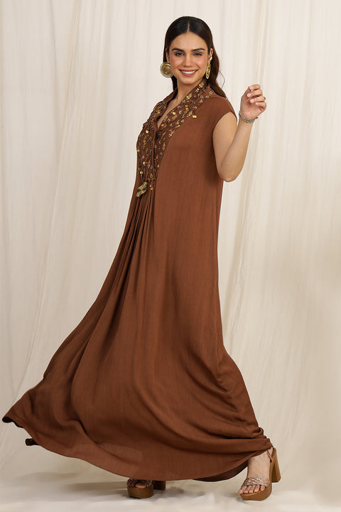 EMBROIDERED KAFTAN DRESS