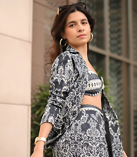 PRERNA Mehra in our BLAZER - SKIRT CO-ORD SET WITH BUSTIER