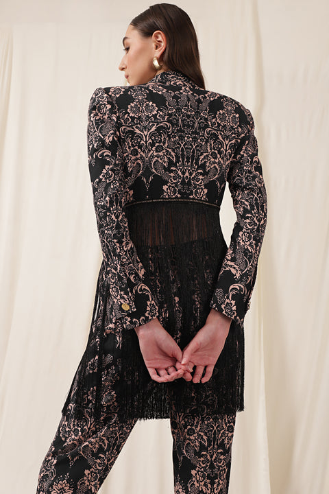 FRINGE BLAZER SUIT SET