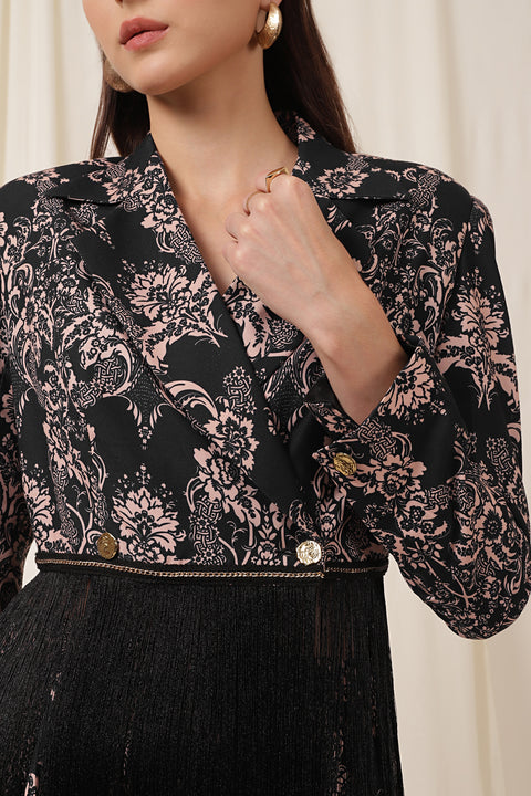 FRINGE BLAZER SUIT SET