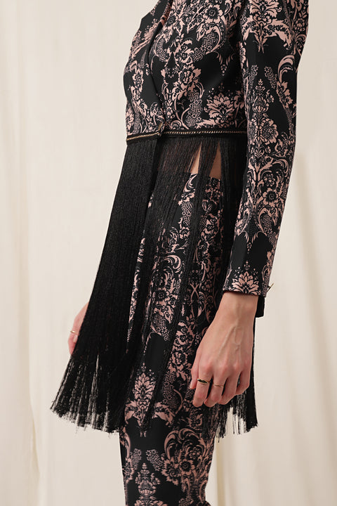 FRINGE BLAZER SUIT SET