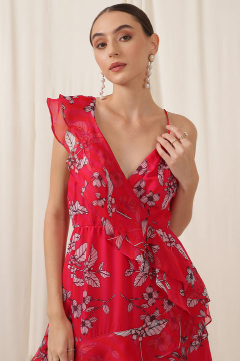FRILL DRESS MAGNIFICIENT PINK