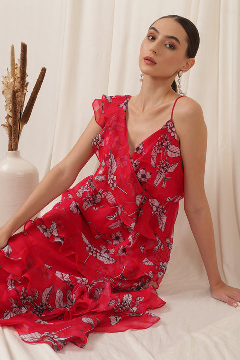 FRILL DRESS MAGNIFICIENT PINK