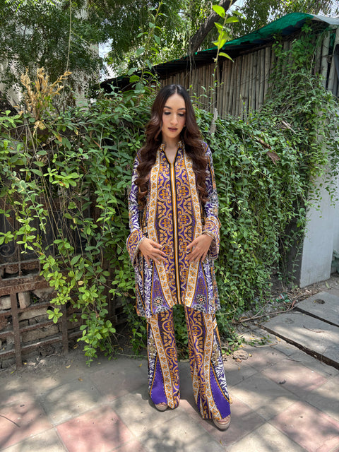 ESSENTIALLY FESTIVE SET WITH EMBROIDERED SHIRT & PANTS