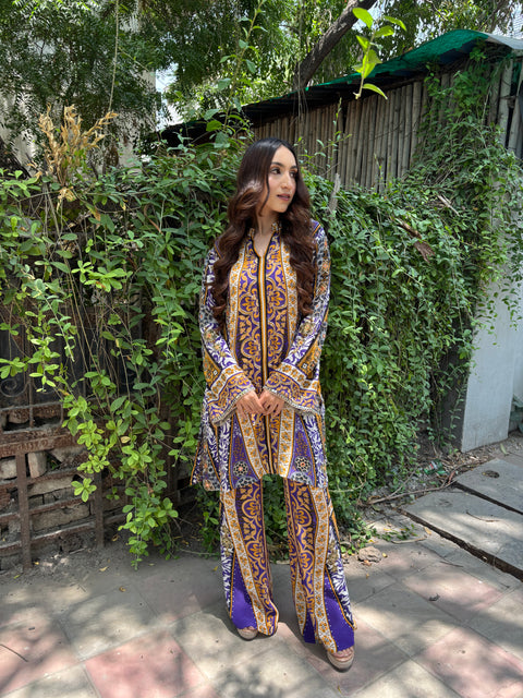 ESSENTIALLY FESTIVE SET WITH EMBROIDERED SHIRT & PANTS