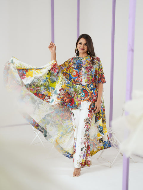 THE GOAN MISTRESS CAPE AND PLACEMENT PANTS SET